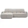 Image de Bobochic canapé d'angle convertible avance-recule électrique ruby tissu chenille beige angle gauche RUBY