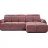 Image de Bobochic canapé d'angle convertible avance-recule électrique ruby tissu chenille rouge angle droit RUBY