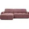 Image de Bobochic canapé d'angle convertible avance-recule électrique ruby tissu chenille rouge angle gauche RUBY