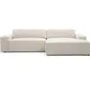 Image de Bobochic canapé d'angle convertible avance-recule électrique abel tissu chiné beige angle droit ABEL
