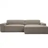 Image de Bobochic canapé d'angle convertible avance-recule électrique abel tissu chiné taupe angle droit ABEL