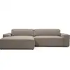 Image de Bobochic canapé d'angle convertible avance-recule électrique abel tissu chiné taupe angle gauche ABEL