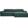 Image de Bobochic canapé d'angle convertible avance-recule électrique abel tissu chiné vert angle droit ABEL