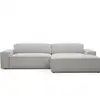 Image de Bobochic canapé d'angle convertible avance-recule électrique abel tissu chiné gris angle droit ABEL
