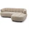 Image de Bobochic canapé d'angle convertible avance-recule électrique lovely tissu chenille taupe angle droit LOVELY