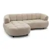 Image de Bobochic canapé d'angle convertible avance-recule électrique lovely tissu chenille taupe angle gauche LOVELY