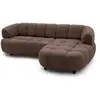 Image de Bobochic canapé d'angle convertible avance-recule électrique lovely tissu chenille marron angle droit LOVELY