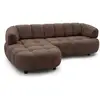 Image de Bobochic canapé d'angle convertible avance-recule électrique lovely tissu chenille marron angle gauche LOVELY