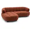Image de Bobochic canapé d'angle convertible avance-recule électrique lovely tissu chenille orange angle gauche LOVELY