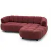 Image de Bobochic canapé d'angle convertible avance-recule électrique lovely tissu chenille rouge angle droit LOVELY