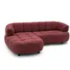 Image de Bobochic canapé d'angle convertible avance-recule électrique lovely tissu chenille rouge angle gauche LOVELY