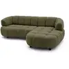 Image de Bobochic canapé d'angle convertible avance-recule électrique lovely tissu chenille vert angle droit LOVELY