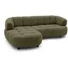 Image de Bobochic canapé d'angle convertible avance-recule électrique lovely tissu chenille vert angle gauche LOVELY