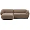 Image de Bobochic canapé d'angle convertible avance-recule électrique halo tissu lisse taupe angle gauche HALO
