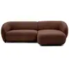 Image de Bobochic canapé d'angle convertible avance-recule électrique halo tissu lisse marron angle droit HALO