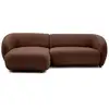 Image de Bobochic canapé d'angle convertible avance-recule électrique halo tissu lisse marron angle gauche HALO