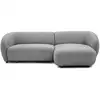 Image de Bobochic canapé d'angle convertible avance-recule électrique halo tissu lisse gris angle droit HALO