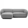 Image de Bobochic canapé d'angle convertible avance-recule électrique halo tissu lisse gris angle gauche HALO
