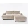 Image de Bobochic canapé d'angle convertible celeste tissu lisse beige angle droit CELESTE