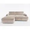 Image de Bobochic canapé d'angle convertible celeste tissu lisse beige angle gauche CELESTE