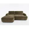 Image de Bobochic canapé d'angle convertible celeste tissu lisse vert angle gauche CELESTE