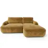 Image de Bobochic canapé d'angle convertible celeste tissu lisse jaune angle droit CELESTE