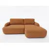 Image de Bobochic canapé d'angle convertible celeste tissu lisse orange angle droit CELESTE