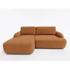 Image de Bobochic canapé d'angle convertible celeste tissu lisse orange angle gauche CELESTE