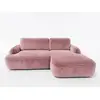 Image de Bobochic canapé d'angle convertible celeste tissu lisse rose angle droit CELESTE