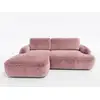 Image de Bobochic canapé d'angle convertible celeste tissu lisse rose angle gauche CELESTE