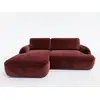 Image de Bobochic canapé d'angle convertible celeste tissu lisse rouge angle gauche CELESTE