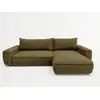 Image de Bobochic canapé d'angle réversible convertible honore tissu chenille vert HONORE