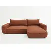 Image de Bobochic canapé d'angle réversible convertible honore tissu chenille orange HONORE