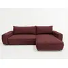 Image de Bobochic canapé d'angle réversible convertible honore tissu chenille rouge HONORE