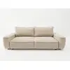 Image de Bobochic canapé droit convertible 3 places honore tissu chenille beige HONORE