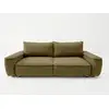Image de Bobochic canapé droit convertible 3 places honore tissu chenille vert HONORE