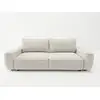 Image de Bobochic canapé droit convertible 3 places honore tissu chenille blanc HONORE
