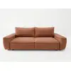 Image de Bobochic canapé droit convertible 3 places honore tissu chenille orange HONORE