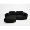 Image de Bobochic canapé d'angle réversible madison tissu texturé noir réversible MADISON