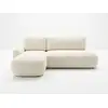 Image de Bobochic canapé d'angle convertible tango tissu bouclette beige angle gauche TANGO
