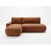 Image de Bobochic canapé d'angle convertible tango tissu bouclette orange angle gauche TANGO
