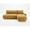 Image de Bobochic canapé d'angle convertible tango tissu bouclette jaune angle droit TANGO