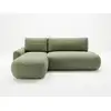Image de Bobochic canapé d'angle convertible tango tissu bouclette vert angle gauche TANGO