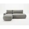 Image de Bobochic canapé d'angle convertible tango tissu bouclette gris angle gauche TANGO