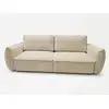 Image de Bobochic canapé droit convertible 3 places esmee tissu chenille beige ESMEE