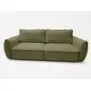 Image de Bobochic canapé droit convertible 3 places esmee tissu chenille vert ESMEE