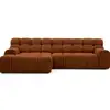Image de Bobochic canapé d'angle convertible avance-recule électrique andre tissu texturé orange angle gauche ANDRE