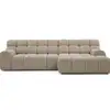 Image de Bobochic canapé d'angle convertible avance-recule électrique andre tissu texturé beige angle droit ANDRE