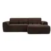 Image de Bobochic canapé d'angle convertible électrique avance-recule theo tissu chenille marron angle droit THEO