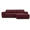 Image de Bobochic canapé d'angle convertible électrique avance-recule theo tissu chenille rouge angle droit THEO